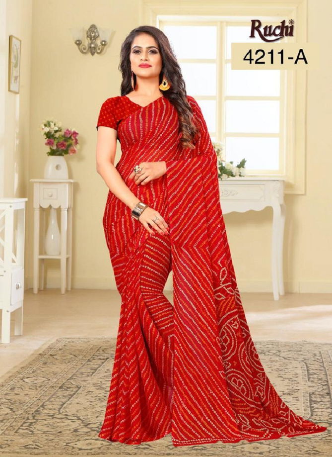 RUCHI SUPER KESAR CHIFFON Latest Fancy Designer Regular Casual Wear Printed Chiffon Saree Collection